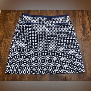 Talbot’s Navy Blue & White Lined Skirt Women’s Size 6